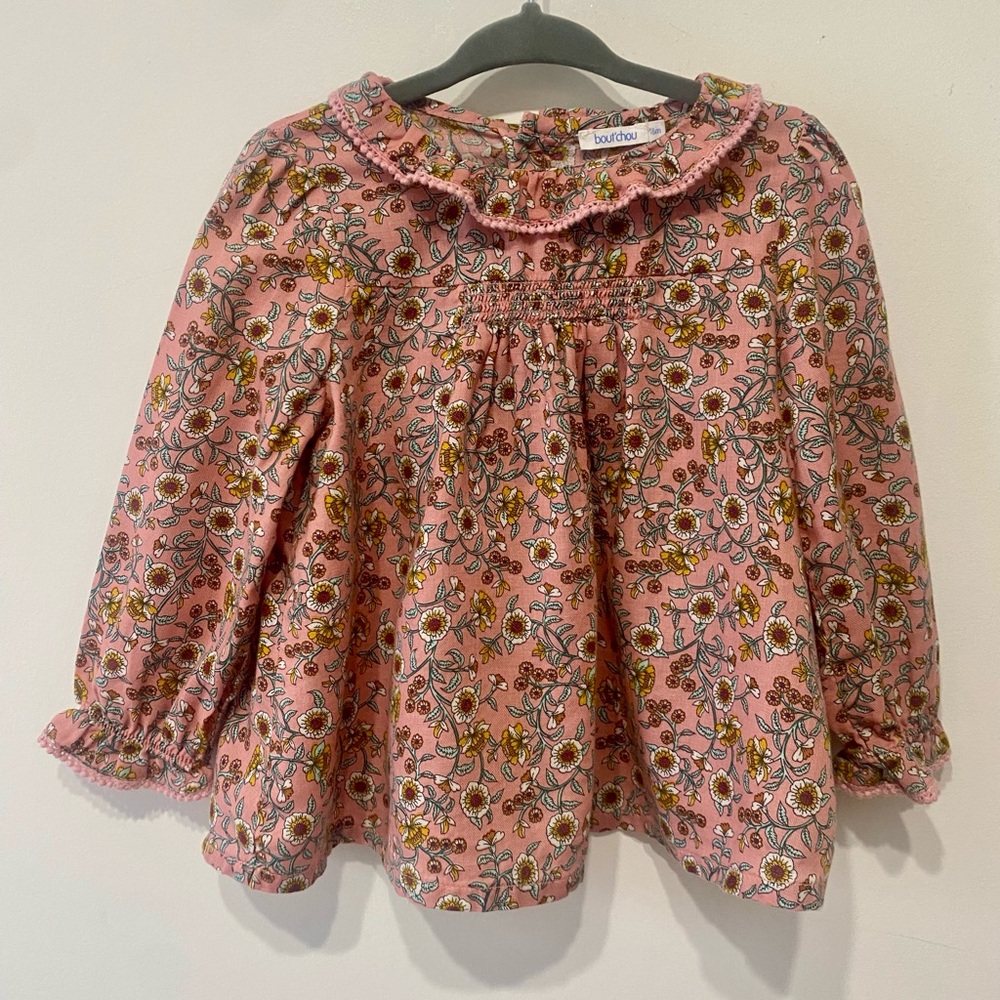 Bout’chou Pink Floral Kids Blouse 2T/3T